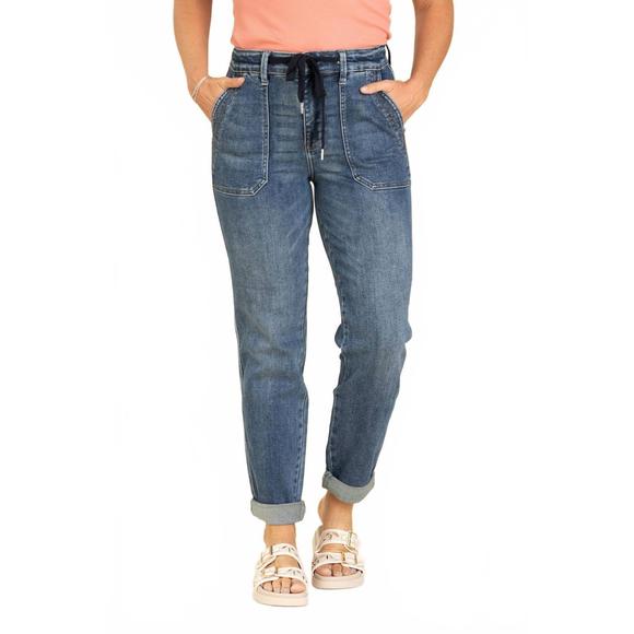NEW JUDY BLUE jamie jogger jeans in blue - Picture 1 of 4